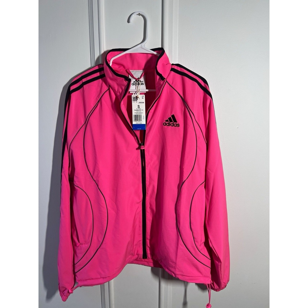 adidas Teamgeist Adicolor Track Jacket Mens S Lucid Pink Black JX6598 NWT